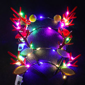 Novo za djecu Trepereće trake za glavu Svjetleći rogovi Svjetleće božićne trake za glavu Božićni ukrasi LED trake za kosu