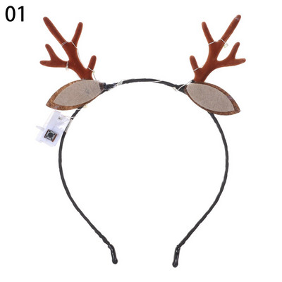 Novo za djecu Trepereće trake za glavu Svjetleći rogovi Svjetleće božićne trake za glavu Božićni ukrasi LED trake za kosu