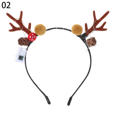 Novo za djecu Trepereće trake za glavu Svjetleći rogovi Svjetleće božićne trake za glavu Božićni ukrasi LED trake za kosu