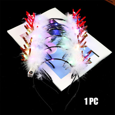 Novo za djecu Trepereće trake za glavu Svjetleći rogovi Svjetleće božićne trake za glavu Božićni ukrasi LED trake za kosu