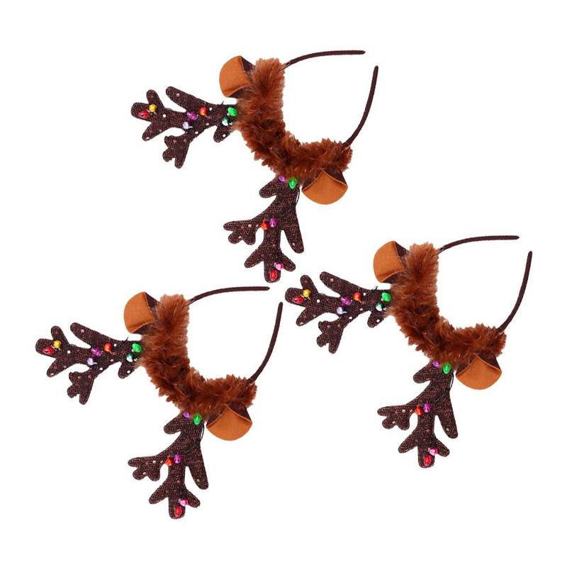 Traka za glavu Božićni sobovi rogovi Lightantlers Led trake za glavu Svjetleći obruč za kosu Jeleni za uši Sjajni ženski kostim za glavu