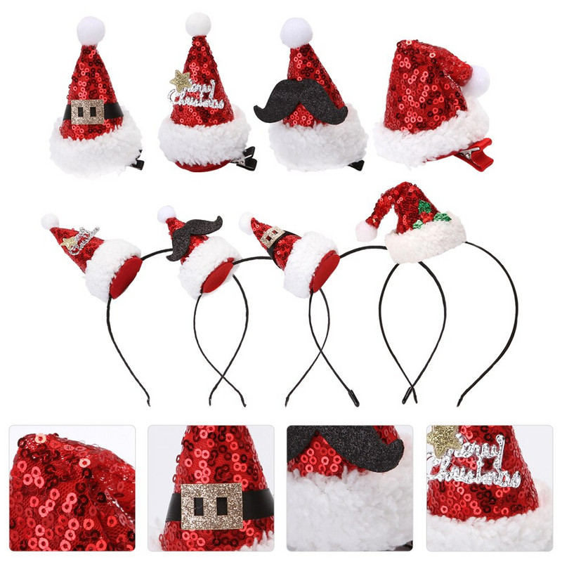 Jõulud Juuksed Hatparty Klambrid Peapael Jõuluvana Barrettes Armas Band Peakate Peakate Aksessuaarid Täiskasvanute Dekoratsioon Juuksenõel Bopper Mini