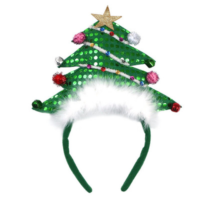 Χριστουγεννιάτικες γιορτές Headbandswomen Tree Kids Headband Funny Hat Months Andelf Led Pieces Bow λευκόχρυσο καρό τάρανδος