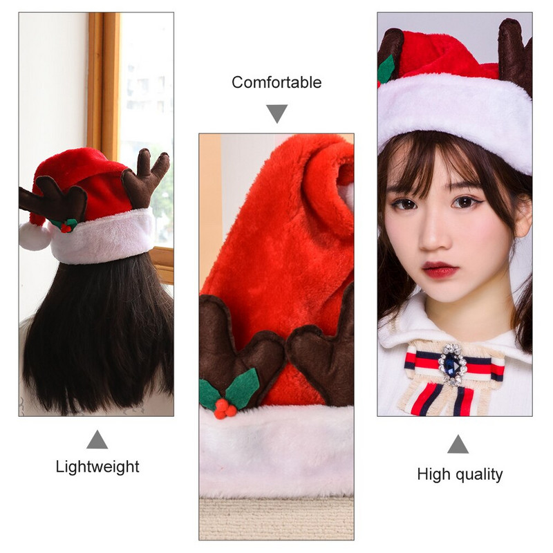 1vnt Kalėdų Senelio kepurė Pliušinė kepurė galvos dekoravimui Kalėdinė kepurė namų vakarėliui