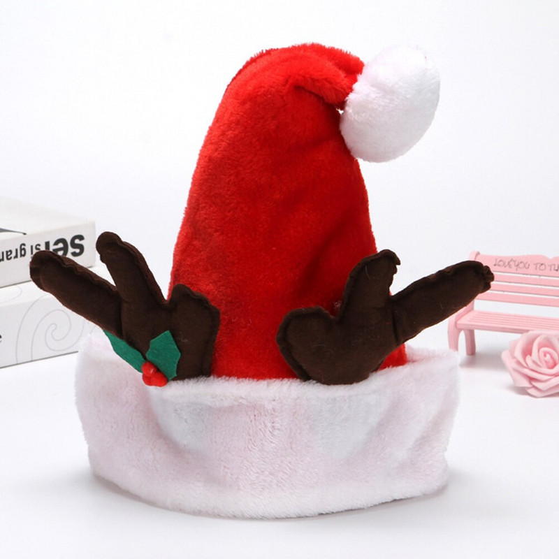 1vnt Kalėdų Senelio kepurė Pliušinė kepurė galvos dekoravimui Kalėdinė kepurė namų vakarėliui