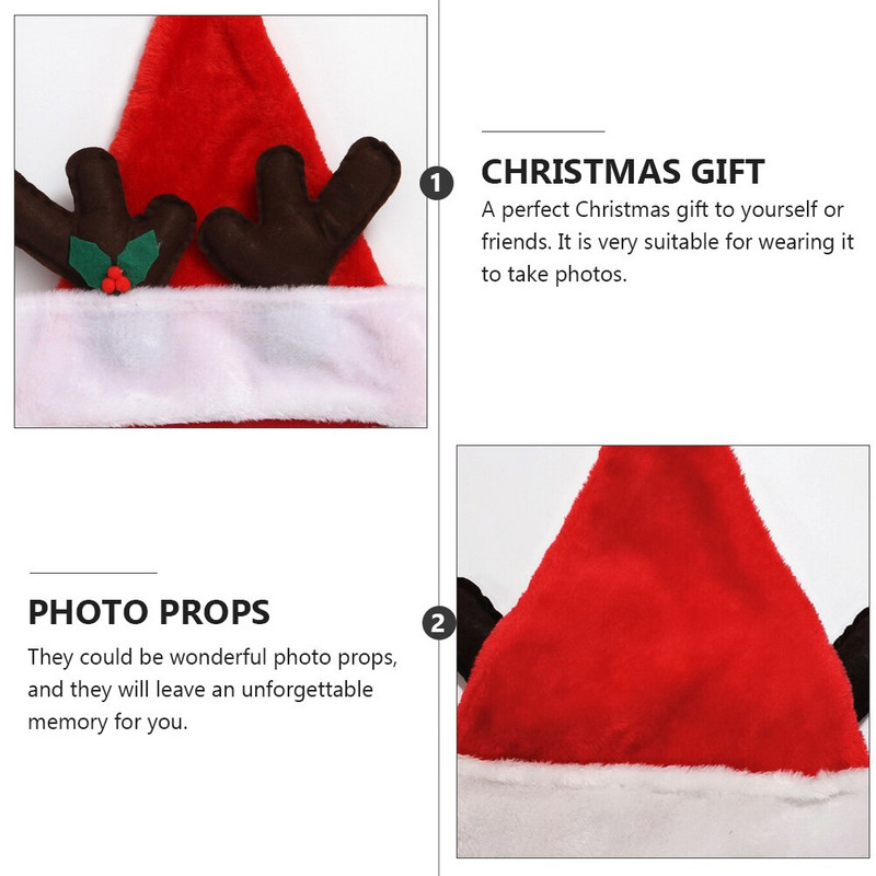 1vnt Kalėdų Senelio kepurė Pliušinė kepurė galvos dekoravimui Kalėdinė kepurė namų vakarėliui