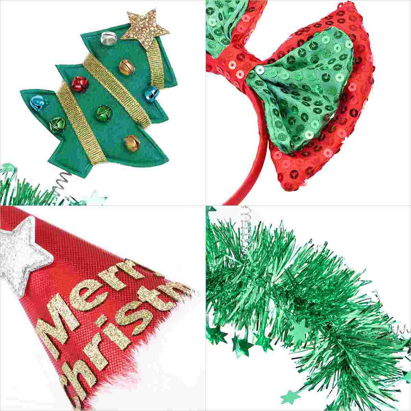 Božićna traka za glavu Šešir Trake za glavu Drvo Pokrivalo za glavublagdanske vrhove Mašne Mini Pokrivala za glavu Djeda Božićnjaka