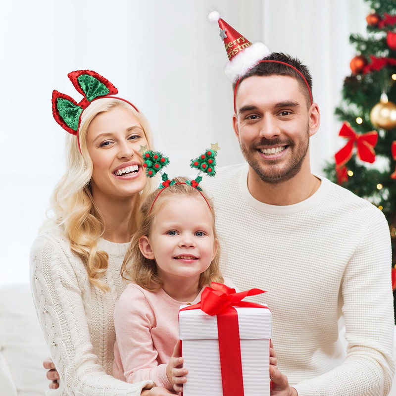 Božićna traka za glavu Šešir Trake za glavu Drvo Pokrivalo za glavublagdanske vrhove Mašne Mini Pokrivala za glavu Djeda Božićnjaka