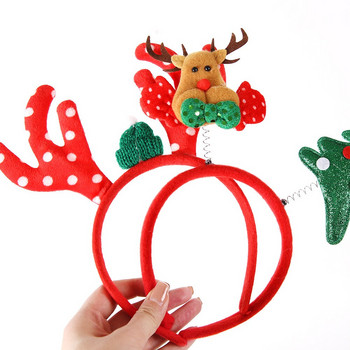 Κόκκινο χριστουγεννιάτικο λουράκι μαλλιών με κινούμενα σχέδια Άγιος Βασίλης Χιονάνθρωπος Κέρατα κεφαλής Χαρούμενα Χριστούγεννα Διακόσμηση για ενήλικες Παιδιά Naviidad Δώρα Noel Toys