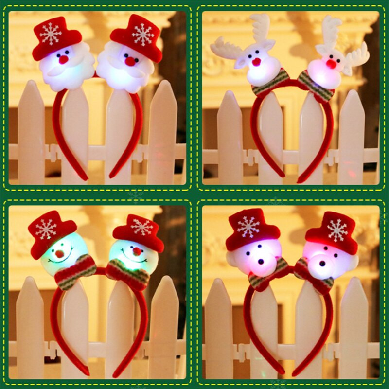 Jõulupeapaelad lastele Täiskasvanutele Jõuluvana Põdrasarved Peapael lastele Päkapikukõrvad Juuksepaelad Kingitustarvikud 2023 Led-tuledega