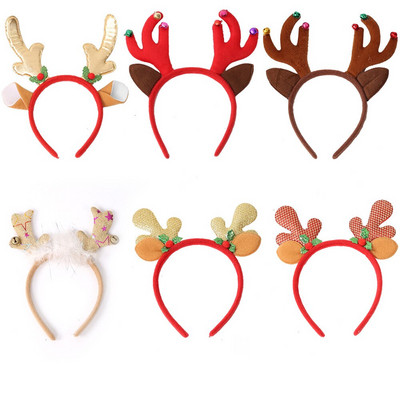 Reindeer Antlers Headband Χριστουγεννιάτικα για γυναίκες Αξεσουάρ για τα μαλλιά ελαφοκέρατο Halloween Elf Headbands Μπομπονιέρες για πάρτι