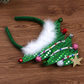 Sărbători de Crăciun bentite copac copac copii bentiță pălărie amuzantă lună roz Spiriduş Led piese fundă aur alb ren carouri lumina