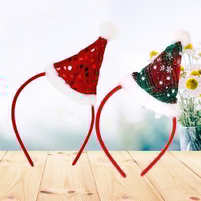 Šešir Traka za glavu Božićna zabava Obruč za kosu Glava Otmjena haljina Mini Santacone Blagdanska
