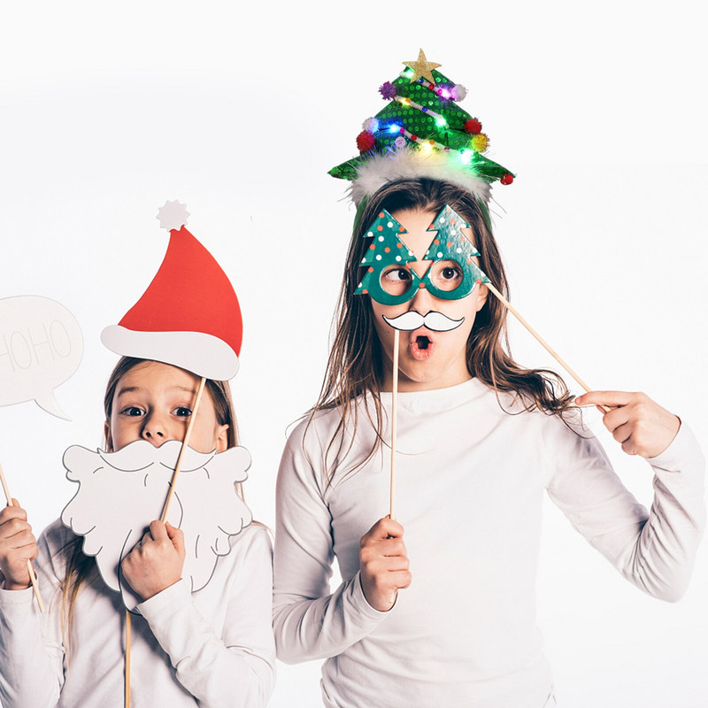 Jõulupeapael Peapael Juuksur Tree Party Naiste Müts Peakate Jõuluvana kostüümirõngas Tüdrukutele Täiskasvanute Kerge Juuksepael Pühade Litrid