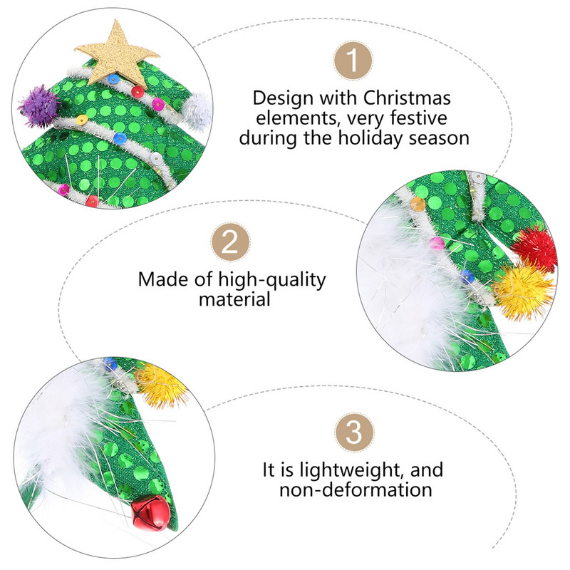 Jõulupeapael Peapael Juuksur Tree Party Naiste Müts Peakate Jõuluvana kostüümirõngas Tüdrukutele Täiskasvanute Kerge Juuksepael Pühade Litrid