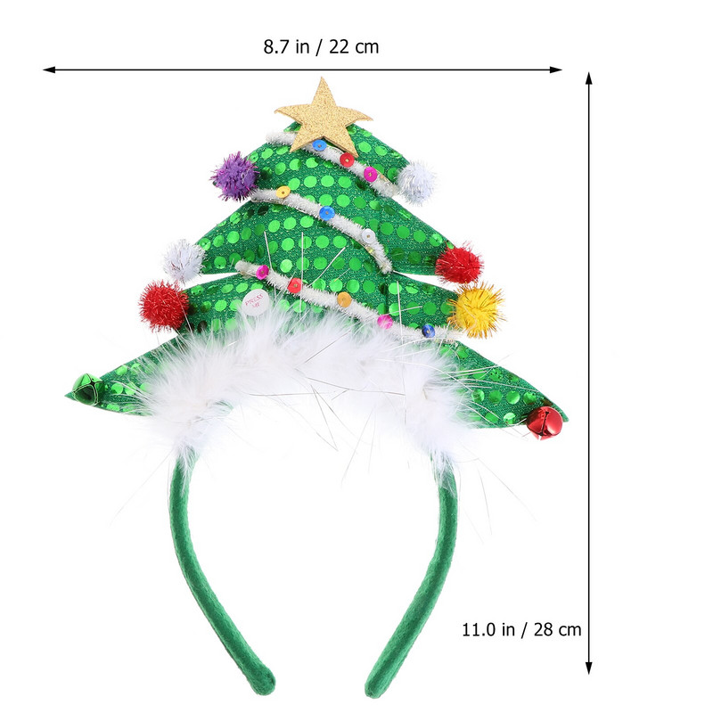 Jõulupeapael Peapael Juuksur Tree Party Naiste Müts Peakate Jõuluvana kostüümirõngas Tüdrukutele Täiskasvanute Kerge Juuksepael Pühade Litrid