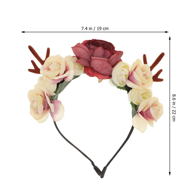 Božićna traka za glavu Kosa Jelen Rogovi Cvijet Sob Obruč Rogovi Cvjetne trake za glavu Trake za glavu Elk Bands Odjeća za glavu Blagdan