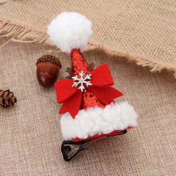 Χειροποίητα χριστουγεννιάτικα σκουφάκια φουρκέτες Παιδικά κορίτσια Bling κλιπ μαλλιών Υπέροχα αξεσουάρ μαλλιών Παιδικά δώρο Πρωτοχρονιάς Χριστουγεννιάτικα κλιπ μαλλιών