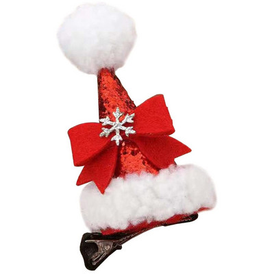 Roku darbs Ziemassvētku cepures matu sprādzes bērniem meitenēm Bling matu sprādzes Skaisti matu aksesuāri bērniem Jaungada dāvana Ziemassvētku matu sprādzes