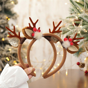 Christmas Antler Headbands Reindeer Antlers Elf Ear Headband για γυναίκες κορίτσια Διακόσμηση Χριστουγεννιάτικου πάρτι Cosplay Αξεσουάρ μαλλιών