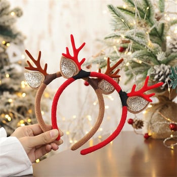 Christmas Antler Headbands Reindeer Antlers Elf Ear Headband για γυναίκες κορίτσια Διακόσμηση Χριστουγεννιάτικου πάρτι Cosplay Αξεσουάρ μαλλιών