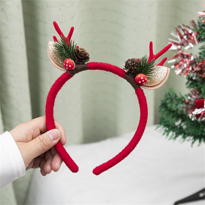 Bentite cu coarne de Crăciun, coarne de ren, cu ureche de spiriduș, pentru femei, fete, decorare pentru petrecerea de Crăciun, accesorii de păr pentru cosplay