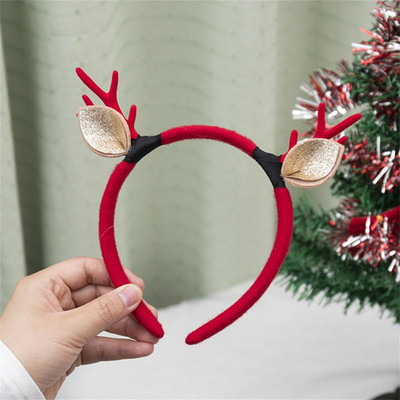 Bentite cu coarne de Crăciun, coarne de ren, cu ureche de spiriduș, pentru femei, fete, decorare pentru petrecerea de Crăciun, accesorii de păr pentru cosplay