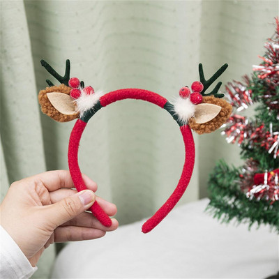 Bentite cu coarne de Crăciun, coarne de ren, cu ureche de spiriduș, pentru femei, fete, decorare pentru petrecerea de Crăciun, accesorii de păr pentru cosplay