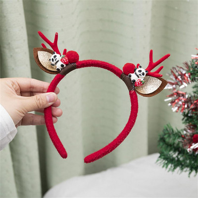 Bentite cu coarne de Crăciun, coarne de ren, cu ureche de spiriduș, pentru femei, fete, decorare pentru petrecerea de Crăciun, accesorii de păr pentru cosplay