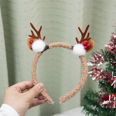 Bentite cu coarne de Crăciun, coarne de ren, cu ureche de spiriduș, pentru femei, fete, decorare pentru petrecerea de Crăciun, accesorii de păr pentru cosplay