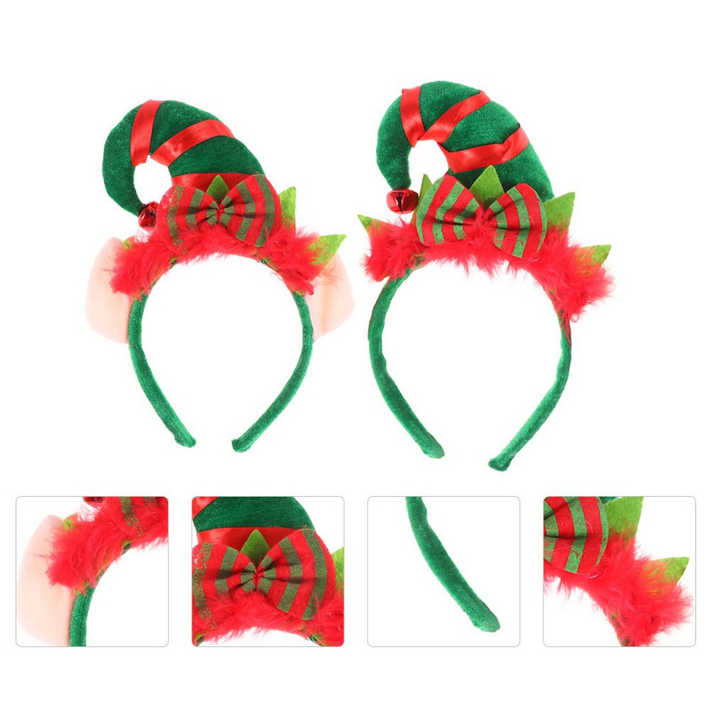 Božićni vilenjak Traka za kosu Šešir Trake za kosu Cosplay Party dodaci Noć vještica Ženska frizura Kostim Traka za kosu Traka za kosu