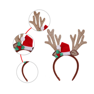 Ziemassvētku galvassega Ziemeļbrieži Ziemassvētku eglītes Galvassegas Matu lente Dekorācijas bērniem Ziemassvētku kostīmu ballīte Jaungada Navidad 2023 dāvana