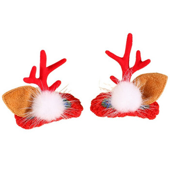 Y1QB Коледни фиби за коса с еленови рога 1 чифт Детска празнична прическа за рожден ден