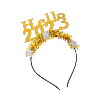 Забавен Hello 2023 Лента за глава Обръч за коса Парти Аксесоар за коса Подпори за снимки за жени Празнично парти Декорация за момичета
