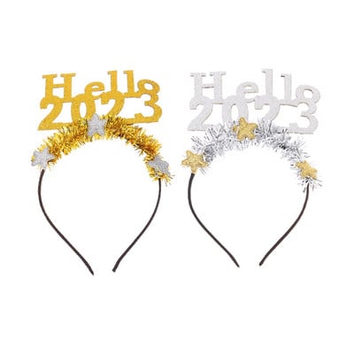 Funny Hello 2023 Headband Hair Hoop Party Αξεσουάρ μαλλιών φωτογραφικά στηρίγματα για γυναίκες Διακοσμητικό για κορίτσια για μπομπονιέρα για γιορτές