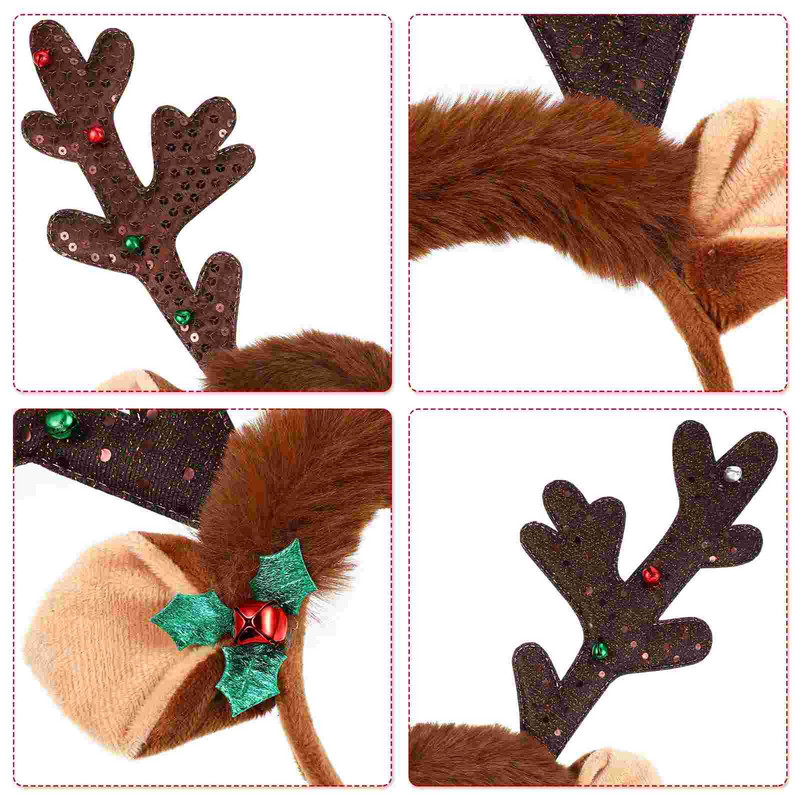 Traka za glavu Božićni sobovi rogovi Trake za glavu od jelenjih rogova Blagdanske uši Elko pokrivalo za glavu Ženski kostim sa šljokicama za kosu u obliku obruča