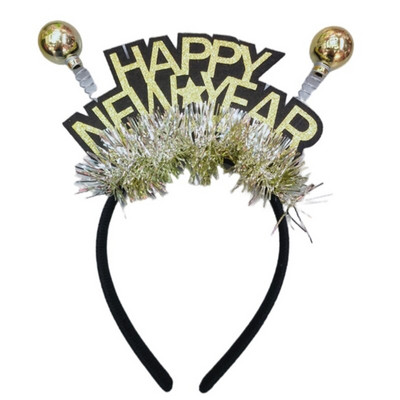 Bentita de Anul Nou 2023 Cerc de păr de Anul Nou La mulți ani Bentita de păr Banda de păr pentru petrecere de Anul Nou Crăciun pentru cap