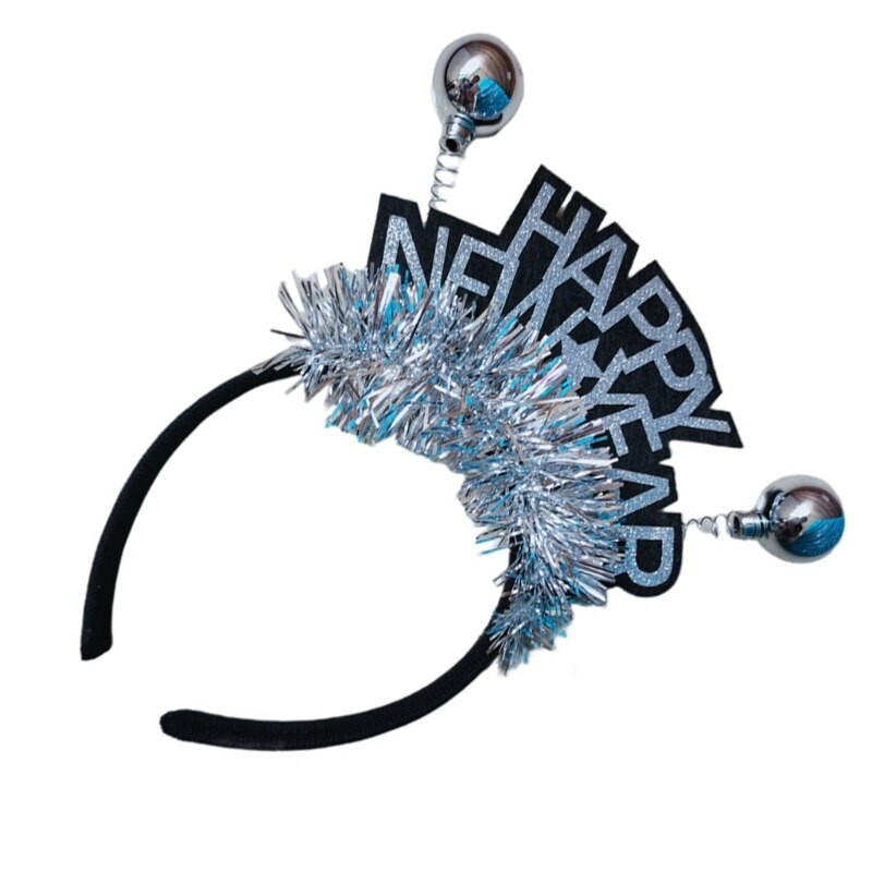 Bentita de Anul Nou 2023 Cerc de păr de Anul Nou La mulți ani Bentita de păr Banda de păr pentru petrecere de Anul Nou Crăciun pentru cap