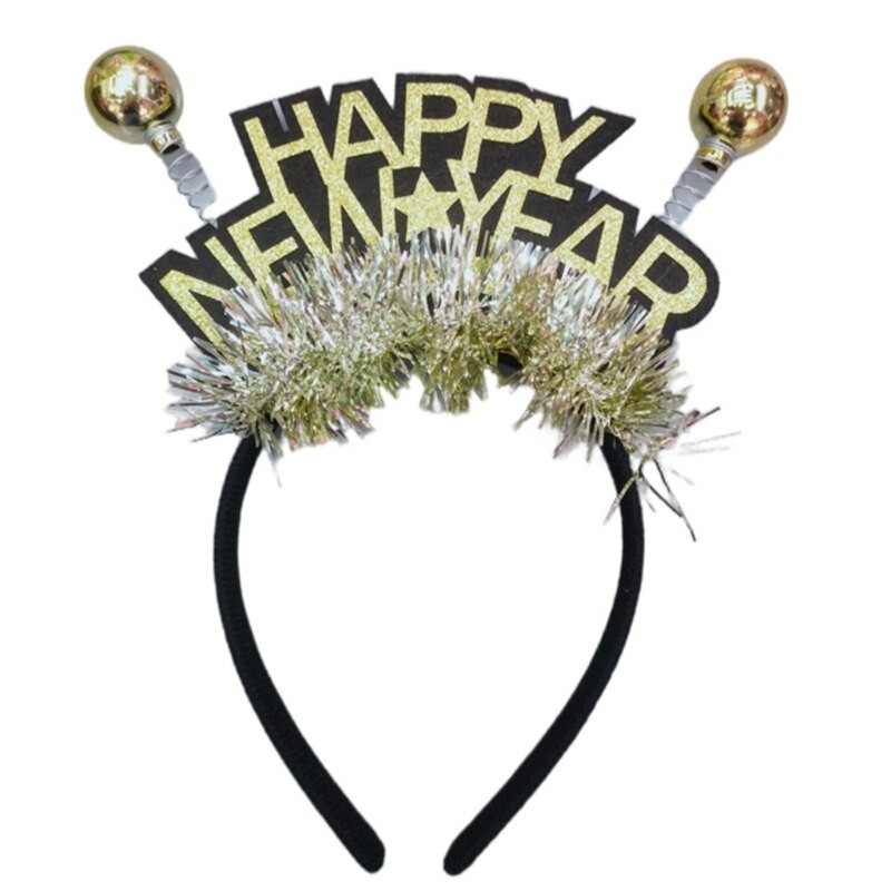 Bentita de Anul Nou 2023 Cerc de păr de Anul Nou La mulți ani Bentita de păr Banda de păr pentru petrecere de Anul Nou Crăciun pentru cap