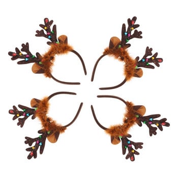 Headband Christmas Reindeer Light Hair Antlers Headbandsxmas Hoop Glowing Deer Flashing Accessoriesheadpiece