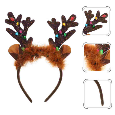 Headband Christmas Reindeer Light Hair Antlers Headbandsxmas Hoop Glowing Deer Flashing Accessoriesheadpiece