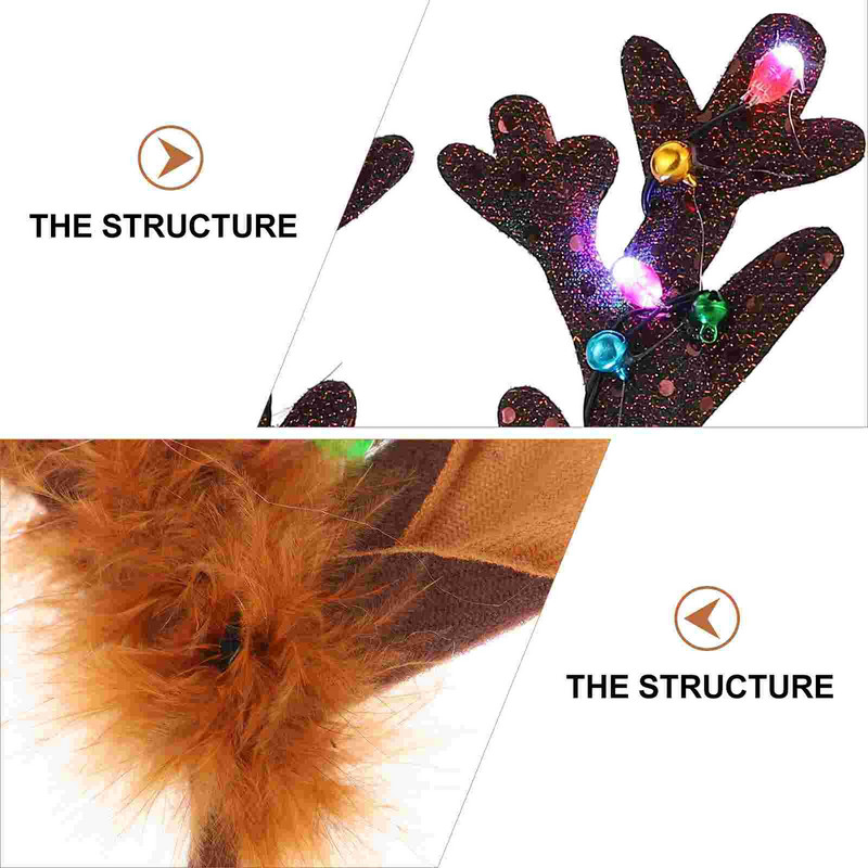 Traka za glavu Božićni sob Svjetlo rogovlja Kosa Rogovi Led trake za glavu Božićni obruč Svjetleći jeleni Trepereći dodaciUkras za glavu