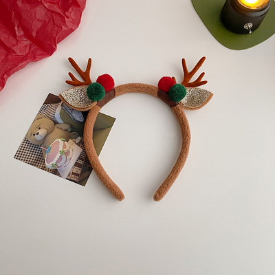 Božićna traka za glavu Sobovi rogovi Cvijet od roga Traka za kosu Kopča Pokrivala za glavu za djecu, odrasle Nova godina Navidad Party Noć vještica Cosplay