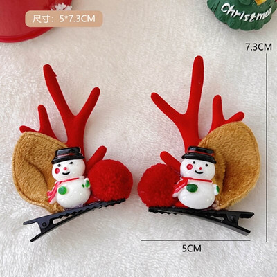 2 tk/komplekt Multifilm Jõulupõdra kõrva juukseklamber Naistele Tüdrukutele Jõuluvana Lumemees Juuksenõel Xmas Party Barrettes lastele Cosplay peakatted