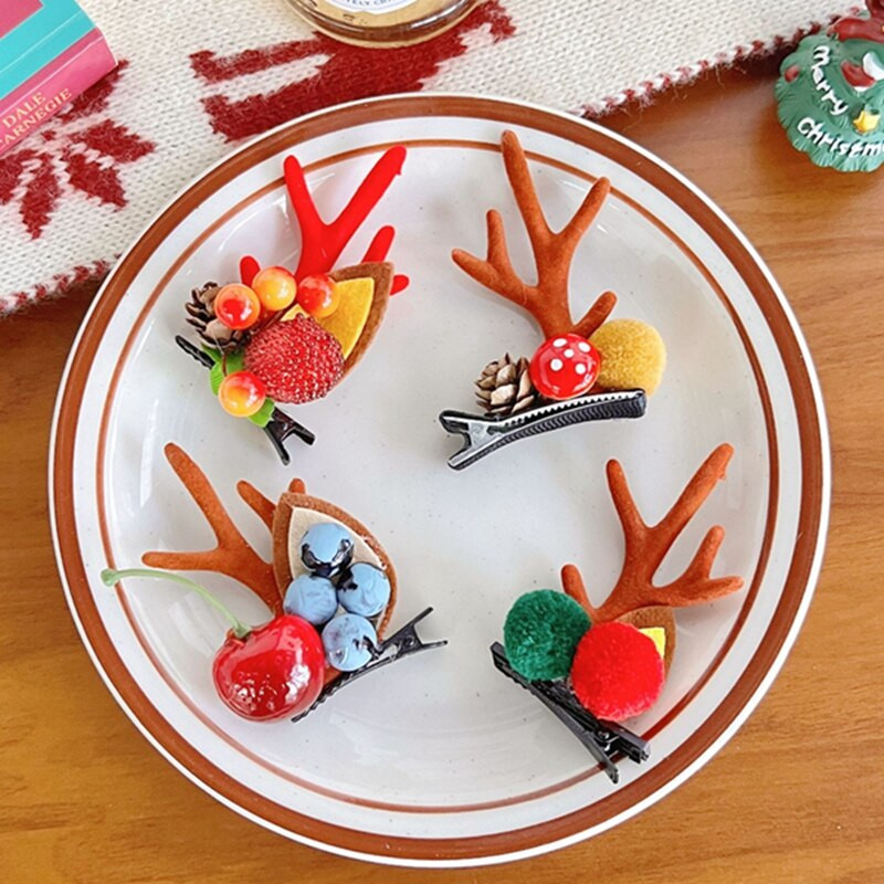 2 tk/komplekt Multifilm Jõulupõdra kõrva juukseklamber Naistele Tüdrukutele Jõuluvana Lumemees Juuksenõel Xmas Party Barrettes lastele Cosplay peakatted