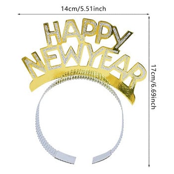 2023 Happy New Year Headbands Προμήθειες για πάρτι Πρωτοχρονιάτικες διακοσμήσεις Χριστουγεννιάτικα καλύμματα κεφαλής Πρωτοχρονιάτικα δώρα για πάρτι Κλιπ μαλλιών