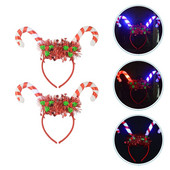 Χριστουγεννιάτικες κορδέλες κεφαλής με ζαχαρωτά μαλλιά κεφαλή κεφαλή μπαστούνι ξωτικό Ξωτικό λαμπερό ελαφρύ Φορέστε Bopper Hoop Hairband Flashingdress Favors