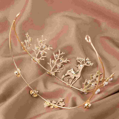 Božićna traka za kosu Ženske trake za glavu s jelenom Dodaci Pokrivala za glavu od losovih rogova Metalni rogovi Traka za sobove Tijare Vjenčanice