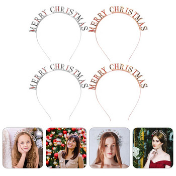 Χριστουγεννιάτικες κορδέλες κεφαλής Γυναικείο κράμα μαλλιών Tiara Merry Crystal Letter Metal Hoop Girls Χαριτωμένα Glitteraccessories Rhinestone
