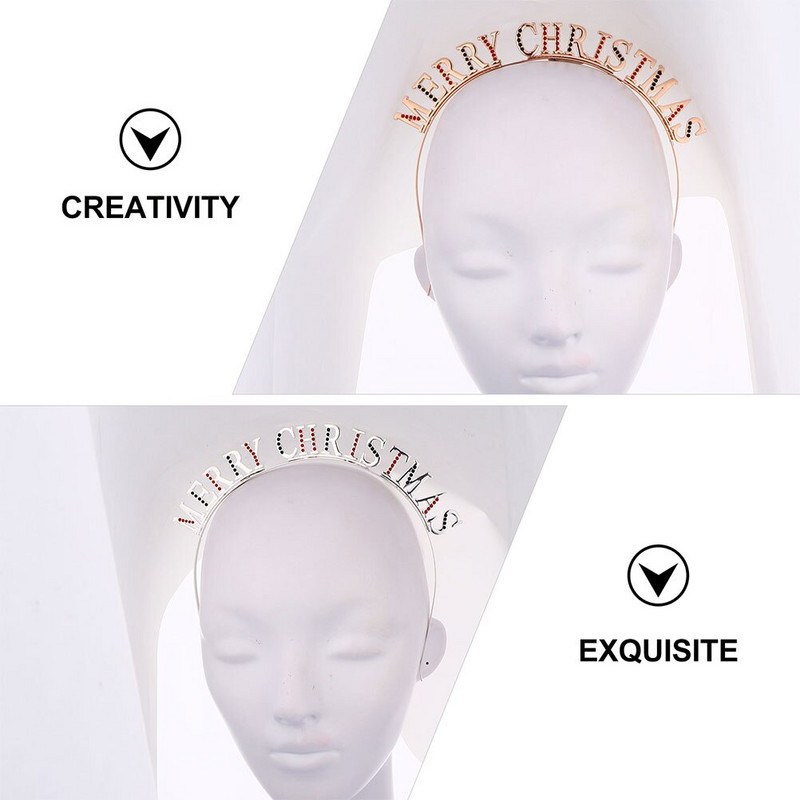 Jõulud Peapaelad Peapaelad Naiste Juuksesulamist Tiara Merry Crystal Letter Metal Hoop Tüdrukud Armsad Säravad Aksessuaarid Rhinestone